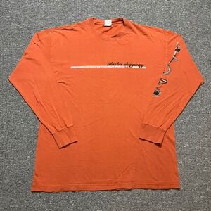 Vintage AAA‎ Alaska Skagway Rust Orange Long Sleeve Graphic T-Shirt Men's L